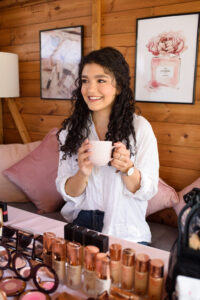 Marielle Rodhouse Makeup Artist in her studio.