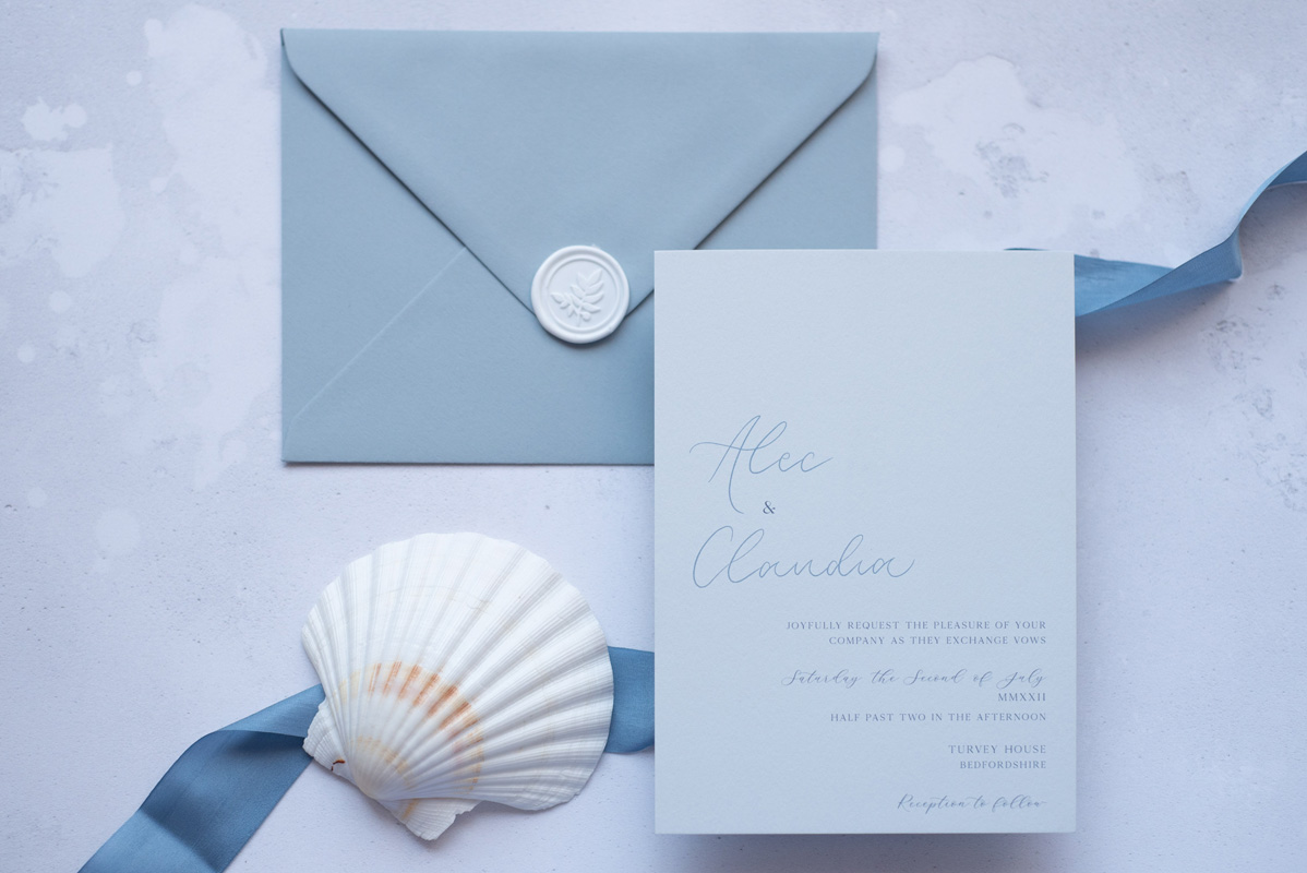 Wedding stationery product imagery in Oxfordshire.
